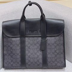 2025男士新款奥莱Sullivan手提公文包经典老花拼皮商务单肩斜挎包