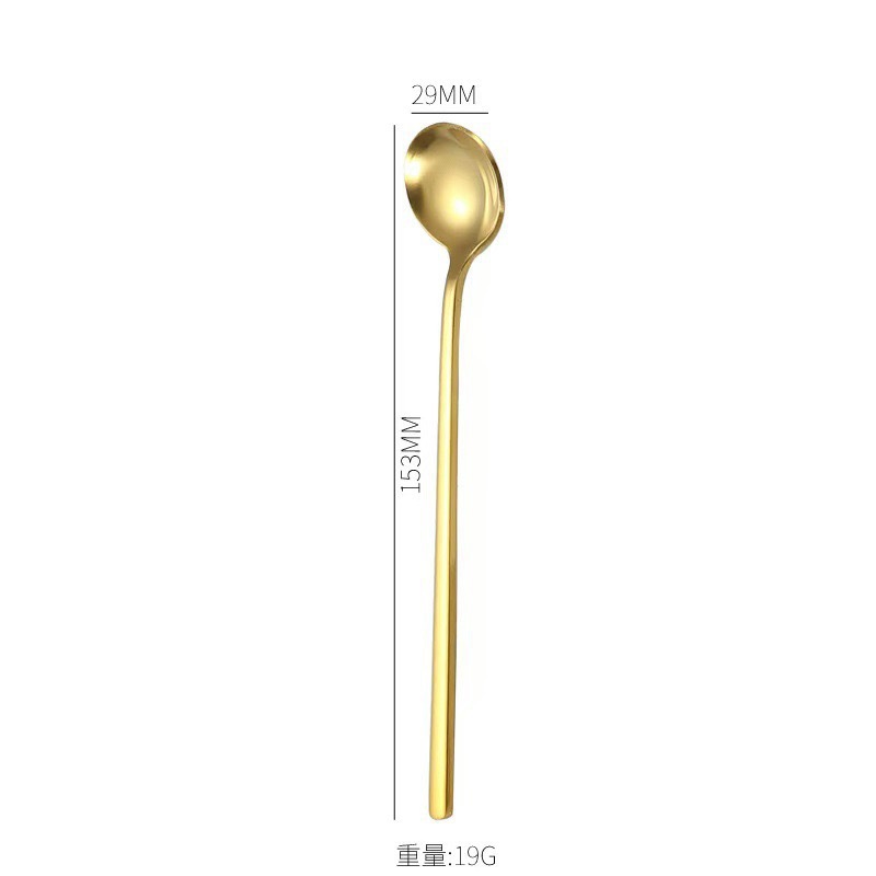 Stainless Steel Small Round Direct From The Manufacturer, In Stock, Stirring Dessert Spoon, Long-handled European-style_voghion.com