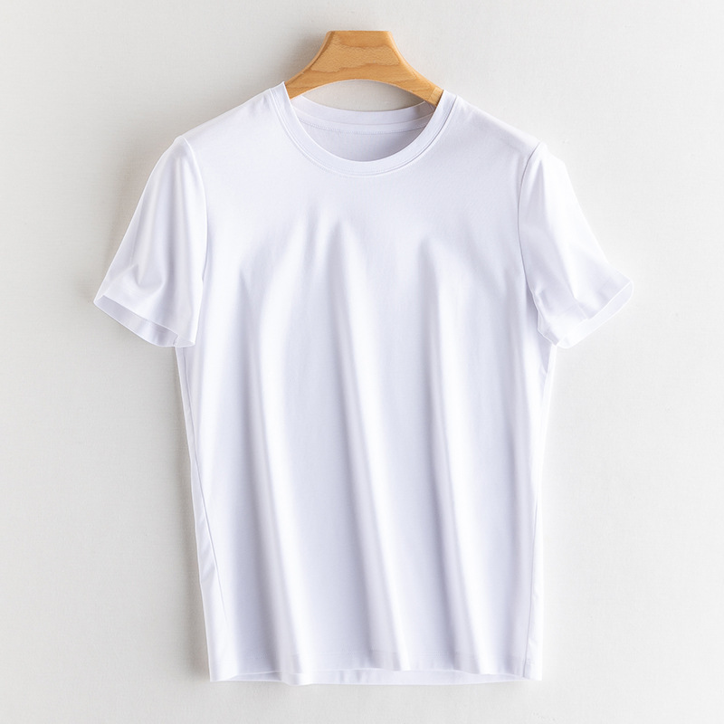 Yuyue 2025 桑蚕シルクシルクコットン 冷感ノーアイロン13色Tシャツ 夏涼しいシルクのような滑らかな桑蚕シルクトップス レディース|undefined