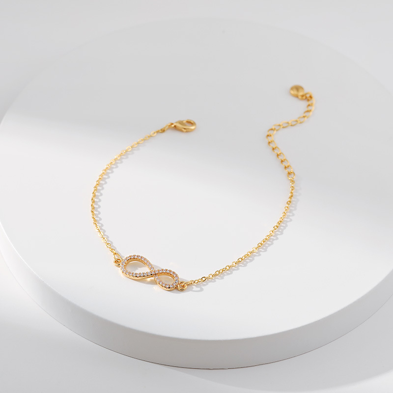 Simple Style Bow Knot Copper Plating Zircon Bracelets 1 Piece