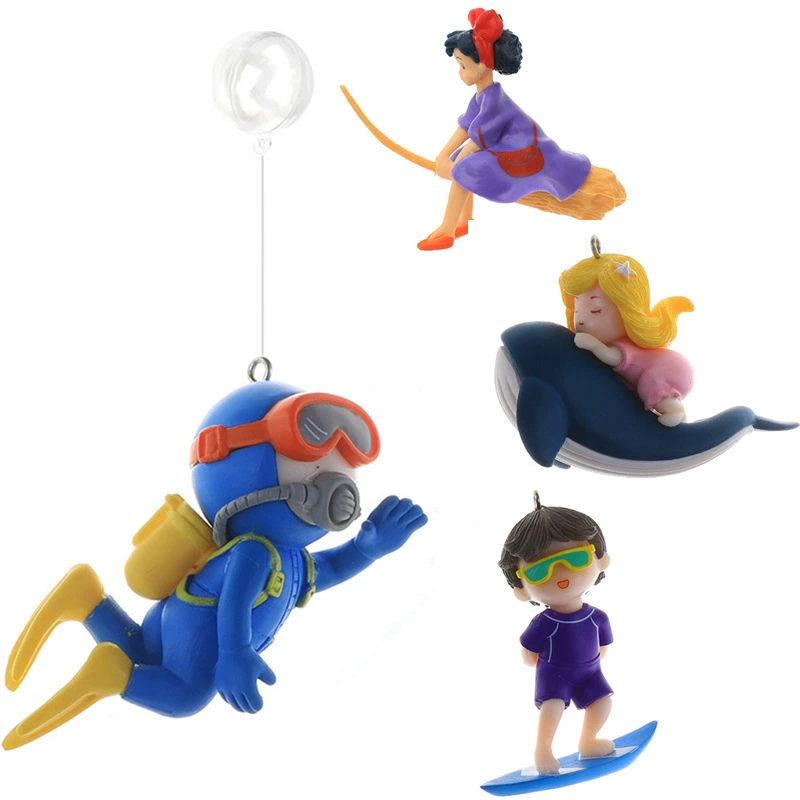 Аквариум плавающий креативный ПВХ куклы рабочий стол маленький аквариум украшение новый дайвер серфинг мальчик