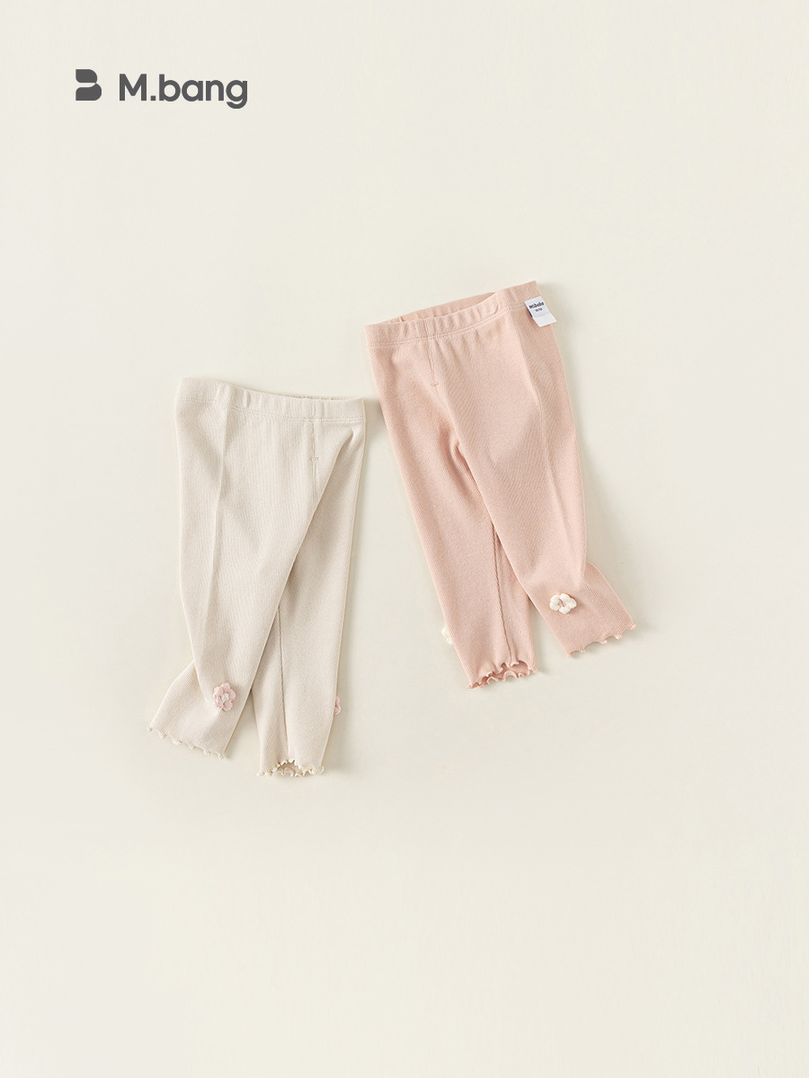 Primavera y verano, ropa infantil, ropa infantil, nuevos productos, leggings para niños, niñas, pantalones de flores tridimensionales, pantalones de siete puntos delgados