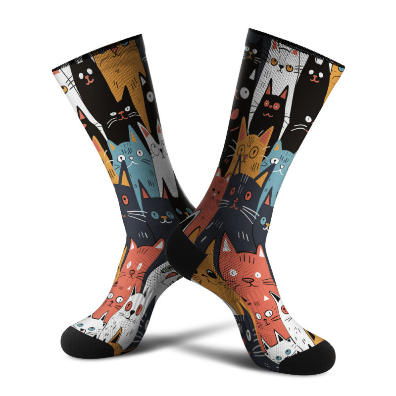 360 Seamless Digital Printing 3D Digital Printing Trendyy Socks Unisex Cat Print Comfortable and Versatile Stockings 360 Seamless Digital Printing 3D Digital Printing Trendyy Socks Unisex Cat Print Comfortable and Versatile Stockings