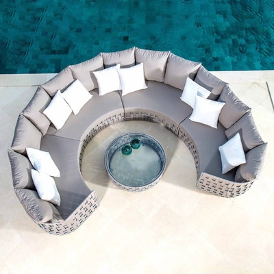 silla de caña al aire libre impermeable patio jardín imitación de muebles de caña sala de estar balcón al aire libre sofá mesa de té combinación de tres piezas