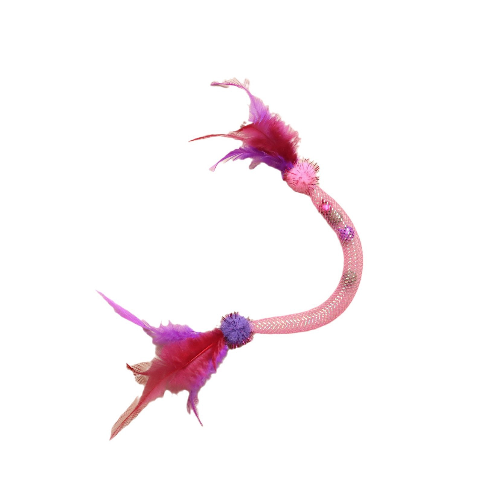 El gato muerde la cuerda elástica, el juguete, los dientes, la menta gatera resistente a las mordeduras, el palo de gato divertido, las plumas que alivian el aburrimiento, los juguetes para gatos