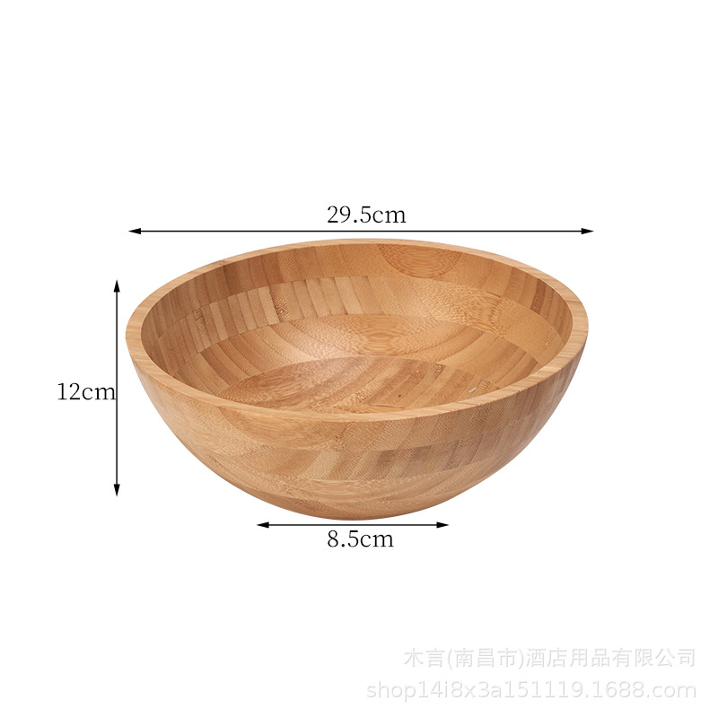 Tazón de Bambú Espeso para Ensalada y Preparación de Cocina Estilo Japonés