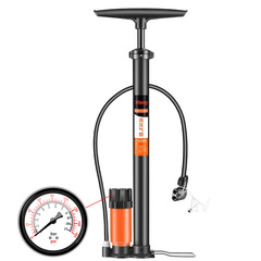 Air pump with pressure gauge for bicycle, home use, electric vehicle, car tire inflator, universal hose
