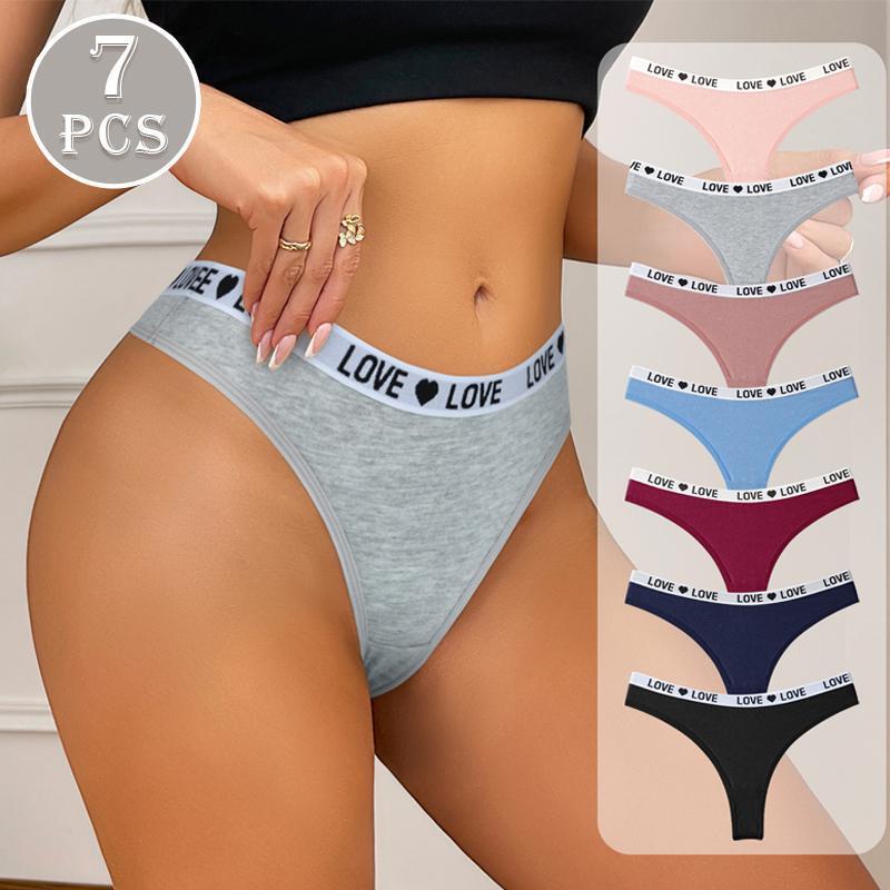 New Cross-Border Foreign Trade Panties Low-Waist Pure Color Women's Intimates Large Size Thong