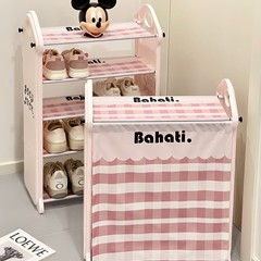 靴ラック家庭用屋内見栄えの良い多層かわいい靴ラック寮のドア小さな靴防塵シンプルな狭い靴キャビネット