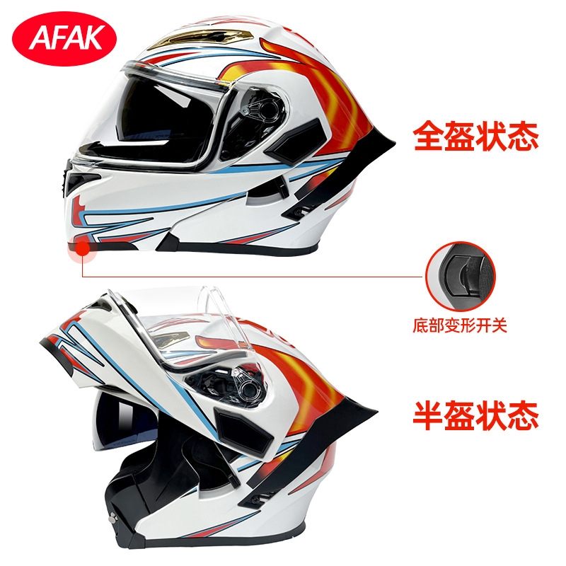Casco de motocicleta abatible certificado 3C/DOT para hombres y mujeres, modelo de cuatro estaciones con doble visera y gran alerón trasero, fabricante de cascos de motocicleta integrales.