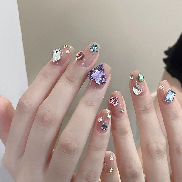 translucent mixed nail decoration for nails