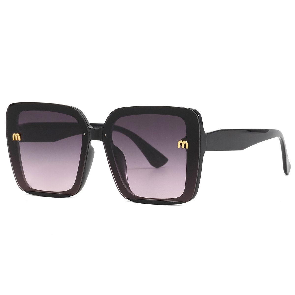 Nuevo estilo coreano retro Letter Box cara lisa gafas de sol pequeñas gafas de sol de lujo ligeras de gama alta de moda