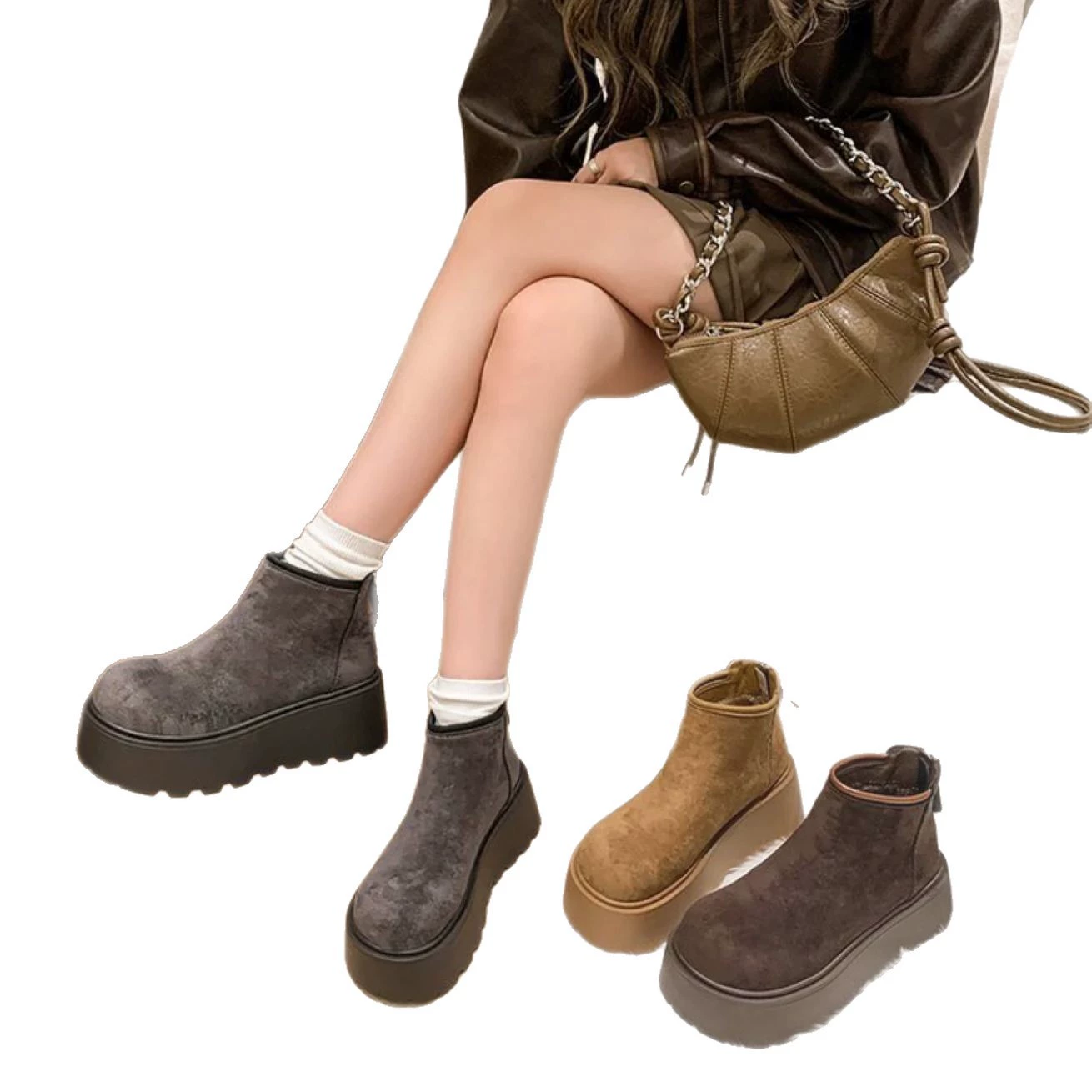 Winter keep warm low boots, for teenagers