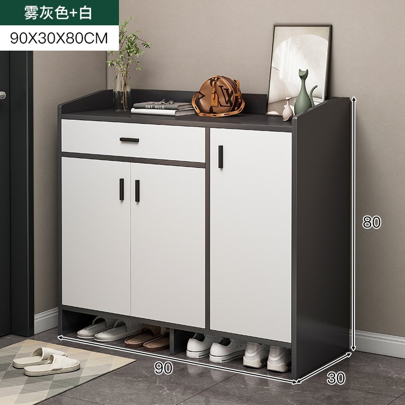 [클래식모델-3도어 1서랍] 90-30-80 포그그레이+화이트-1x1x1cm-조립품