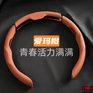 Car-mounted Nappa leather steering wheel cover, suitable for both men and women, universal for all seasons, non-slip, sweat-absorbent, wear-resistant, perforated
