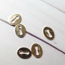 14K包金保色4*5mm蛋形连接片 diy手工刻字椭圆闭口片手项链收尾材