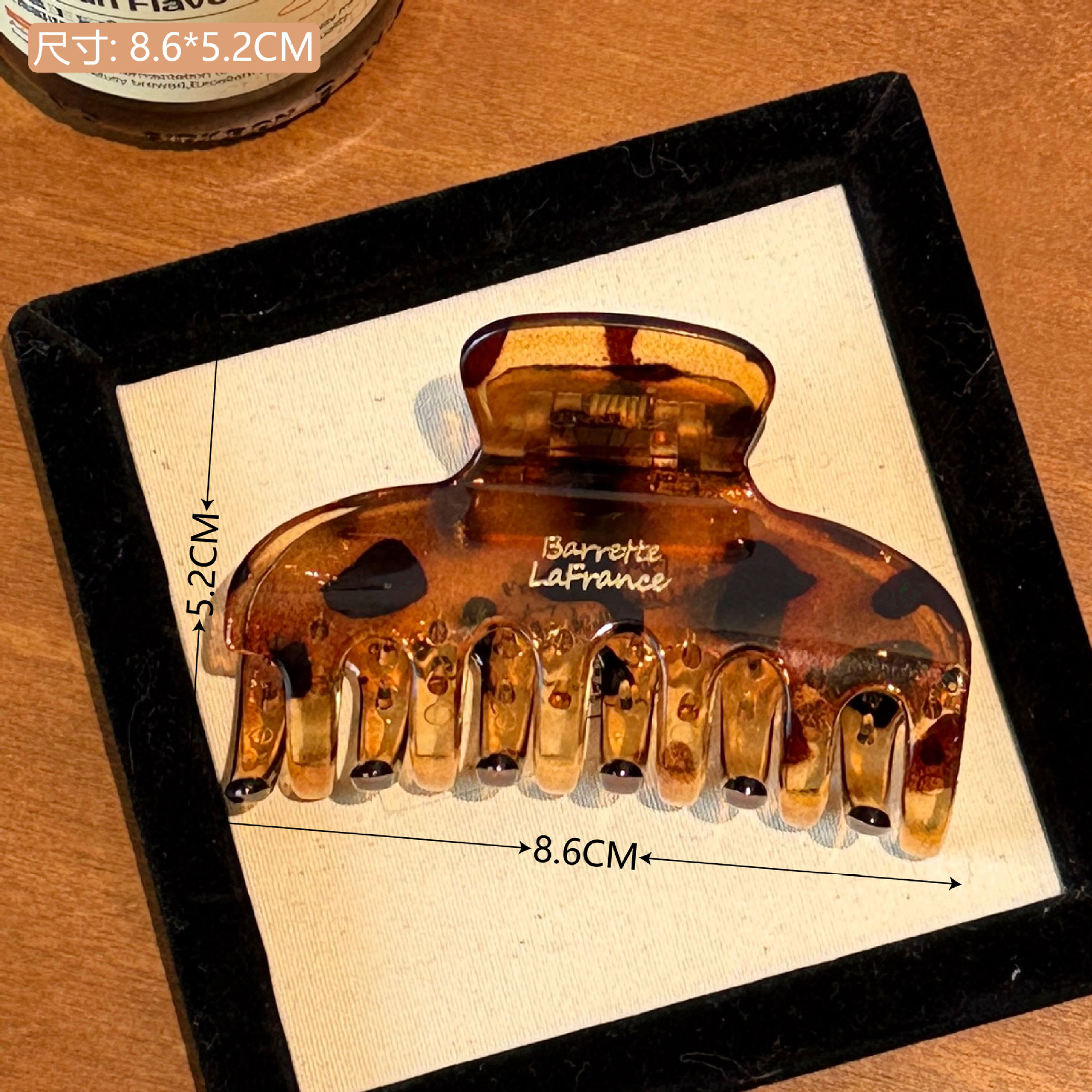 El estilo francés de alto nivel vino rojo ondulado punto tiburón clips niñas corazón pequeño clips de pelo dulce clips de pelo detrás de la cabeza clips de agarre