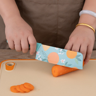 Factory in stock Fruit Printed Stainless Steel Chef Knife Three Piece Set Sharp Knives Combination suit Fruit Chopper