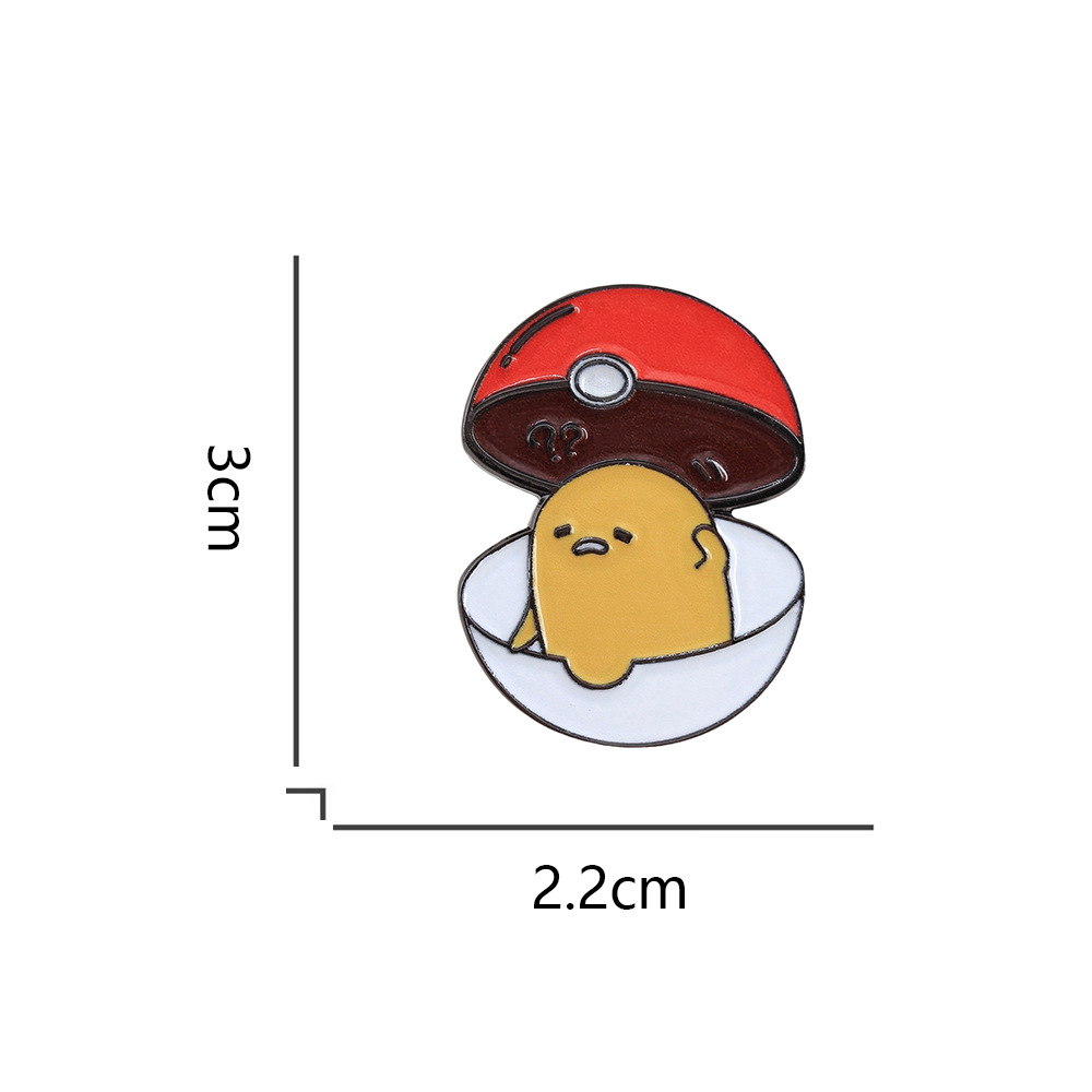 Lazy Egg Brooch Creative Anime Icon Badge Cartoon Eggshell Enamel Pin Lazy Representative Decorative Accessories