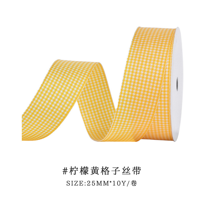 Yao Ming cinta de regalo flor arco cinta de embalaje hecho a mano DIY cinta a cuadros caja de regalo cinta de embalaje