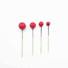 保利龙仿真红果 圣诞装饰单头仿真浆果花环材料 圣诞树配件圣诞果