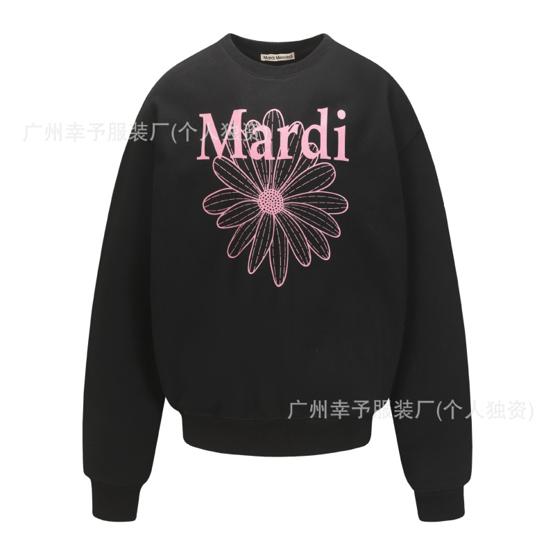 韩国Mardi卫衣赵露思同款小雏菊腊肠狗女秋冬刺绣印花套头圆领外|undefined