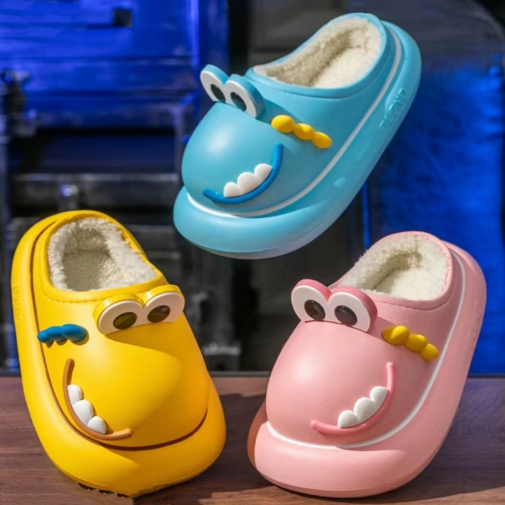 Детские хлопковые тапочки, зимние тапочки из хлопка, для маленьких мальчиков можно носить с мягким низом, детские женские нескользящие водонепроницаемые толстые тапочки на флисовой подкладке