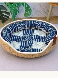 Cat Nest Four Seasons Universal Summer Cool Nest Rattan Semi-closed Pet Nest Cat Scratching Board Integrated Straw Rabbit Win Shuo