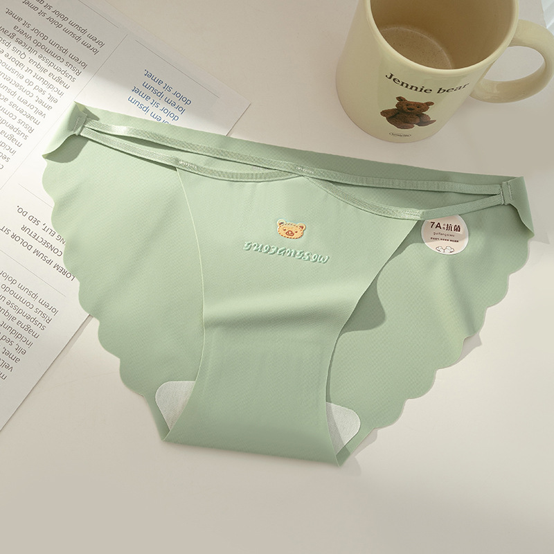 Hielo de seda algodón puro entrepierna antibacteriana cintura baja sin costuras sexy puro deseo tentación bragas de mujer cabeza transpirable calzoncillos de niña