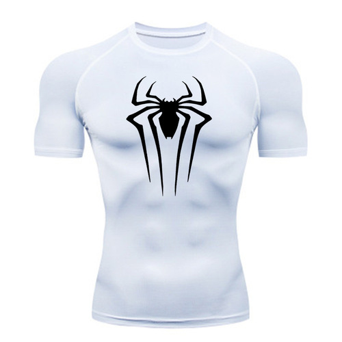 Amazon sells spider men's fitness short-sleeved tights quick-drying high-elastic sportswear compression training clothes cross-border