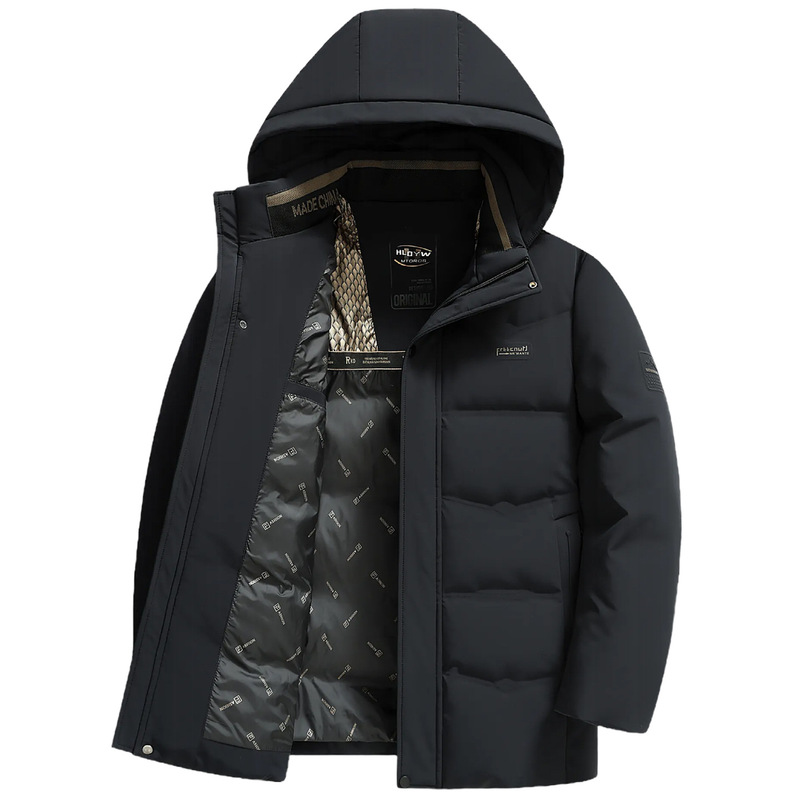Middle-Aged Winter Thickeneded down Jacket Dad Casual White Duck down Top Men's Warm Jacket Middle-Aged and Elderly Winter Clothing