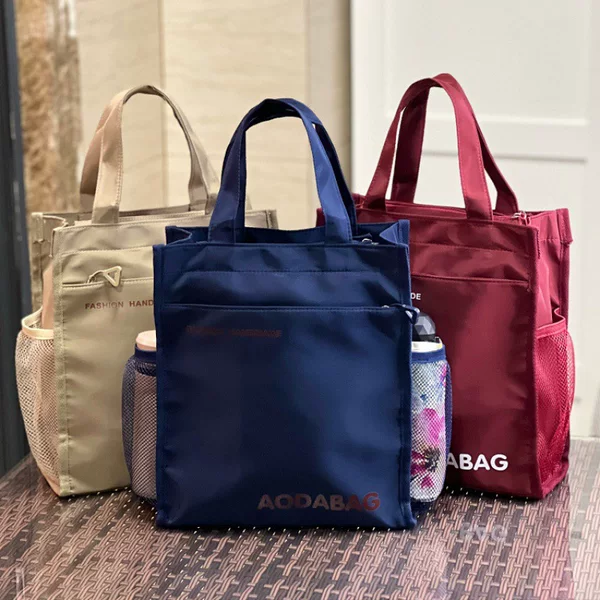 New Large Portable Lunch Box Bag with Side Pocket for Students at Work Hand Carrying Lunch Bag Mummy Bag