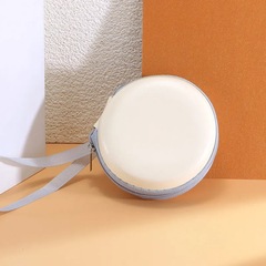 Folding sunglasses case, round glasses case storage box, zipper bag, portable bag leather box