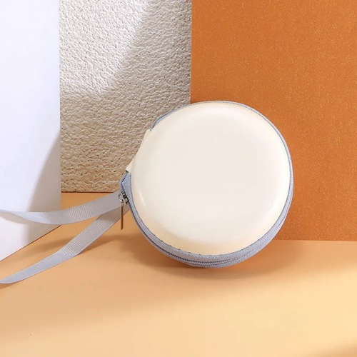 Folding sunglasses case, round glasses case storage box, zipper bag, portable bag leather box