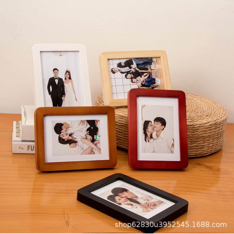Solid wood rounded photo frame table wholesale creative picture frame wall mounting photo couple children mini photo frame Solid wood rounded photo frame table wholesale creative picture frame wall mounting photo couple children mini photo frame