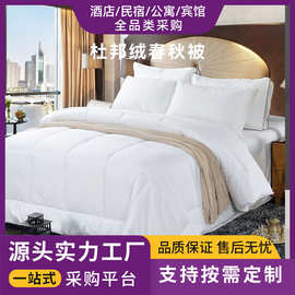 酒店宾馆纯色防羽布羽丝被四季被星级酒店夏被被杜邦绒套件被芯