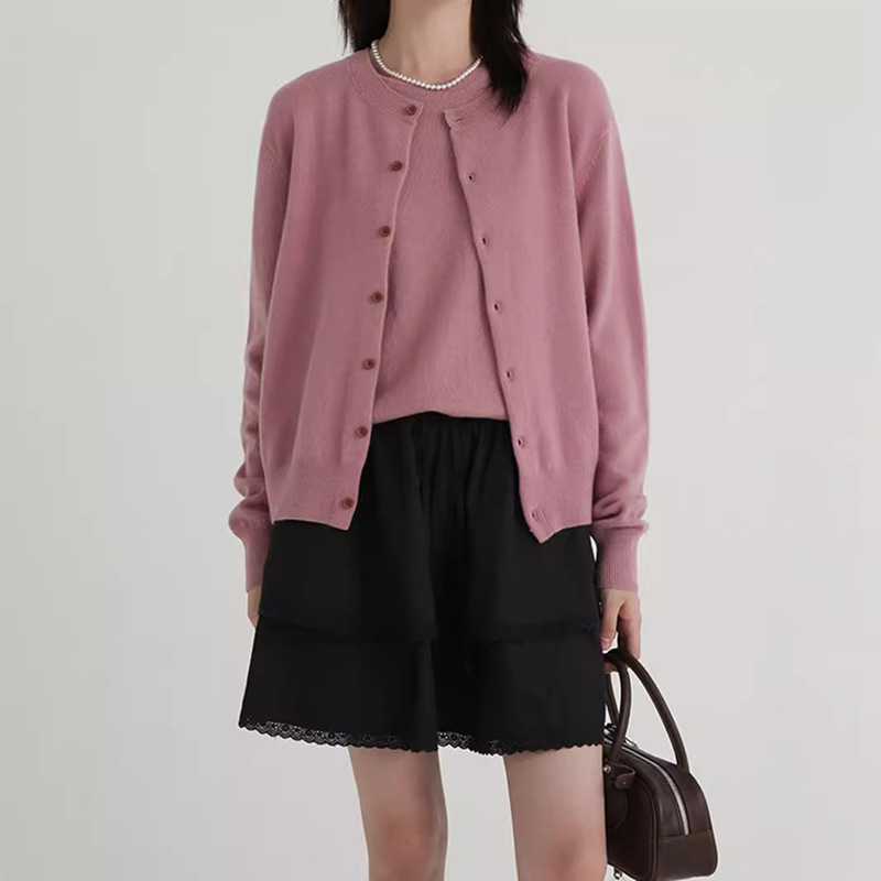 2024 Early Autumn New Korean Single-breasted Crewneck Knitted Cardigan Vest Two-piece Women's Sweater suit Cross-border