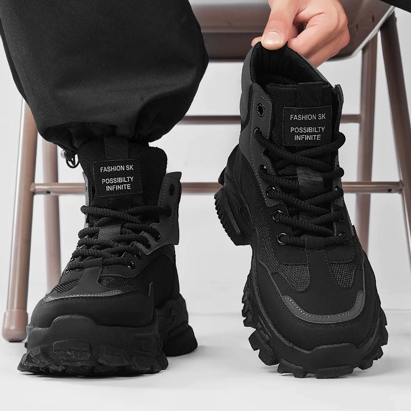 Зимняя мужская обувь большого размера 45 высокая бархатная теплая хлопчатобумажная обувь 46 на открытом воздухе походная обувь 47 расширенные сапоги Martin 48