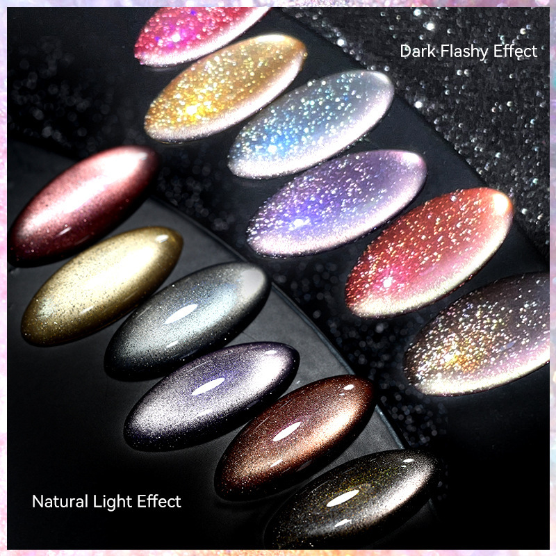 BORN PRETTY Colla per occhi di gatto in ceramica bianca al chiaro di luna Colla per fototerapia con cristalli di diamante lampeggianti autunnali e invernali_voghion.com