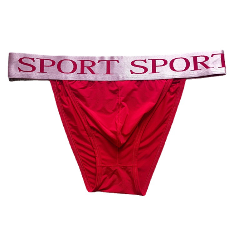 De una sola pieza de entrega de los hombres triángulo ropa interior de seda de hielo de nylon delgada Transpirable Alta tenedor ropa interior U convexo sexy de Europa y América del comercio Exterior