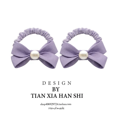 pearl bow hair tie: Saç üçün rezinlər