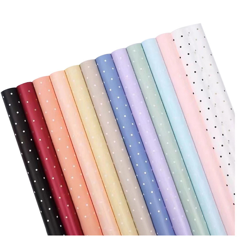 花派对厂家批发ins小圆点鲜花包装纸欧雅纸花束包花纸花店礼品纸