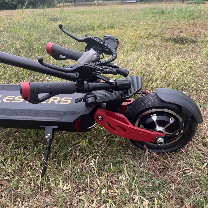 Runtu 10inch Dual-Drive Off-Road Electric Scooter Foldable Mobility Scooter for Adults and Youth Suitable for Commuting to Work