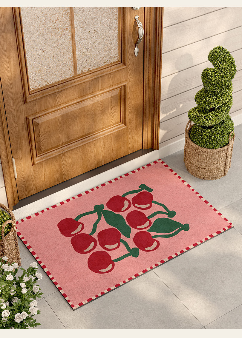 Entrance door mat with a light luxury and high-end feel, vintage style, dirt-resistant, non-slip, washable PVC loop mat for the foyer entrance