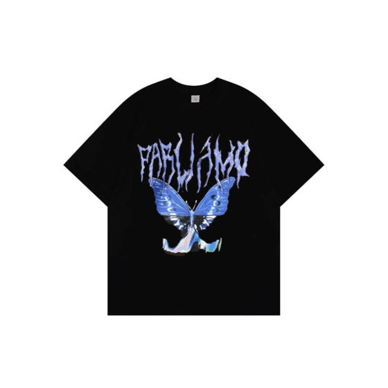 2025 Summer Butterfly Digital Printing hiphop Short-sleeved T-shirt Unisex T-shirt Top Couple