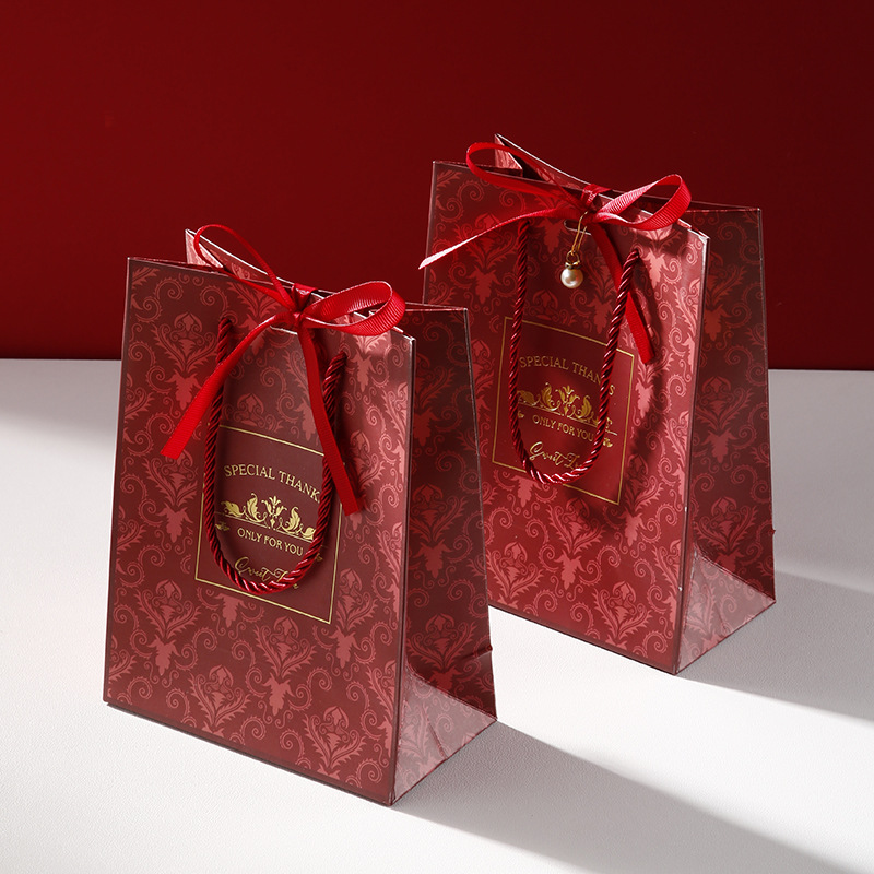 新款結婚手提袋喜糖袋婚禮回禮空盒子伴娘裝禮物禮品袋伴手禮品盒