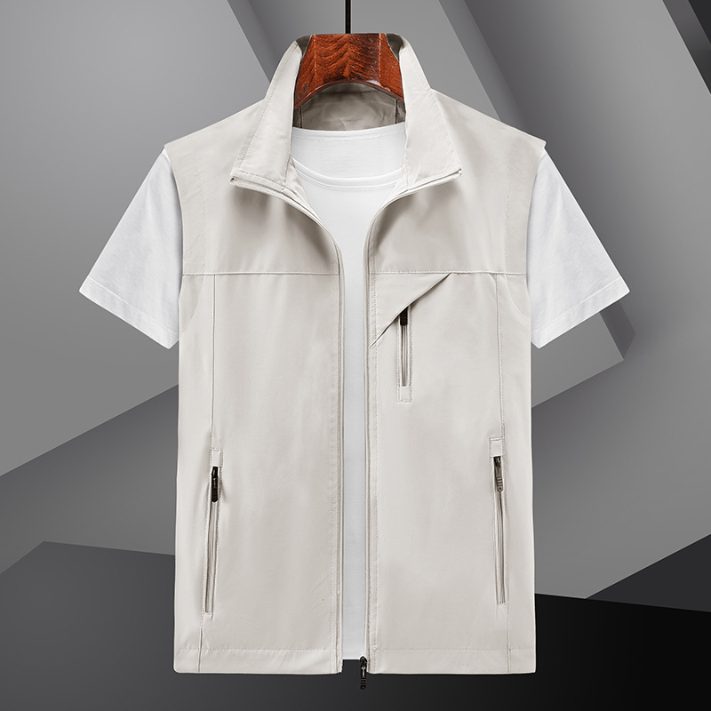 Chaleco de verano 2024 hombre chaleco delgado ocio primavera y otoño chaleco transpirable chaleco de color sólido juvenil chaleco de secado rápido