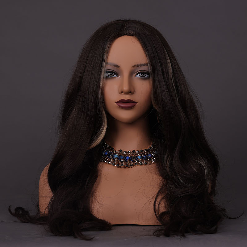 欧米の女性のかつらの頭の型のmannequin headの半身の両肩のPVCのモデルの特頭は展示の道具を撮影します。|undefined