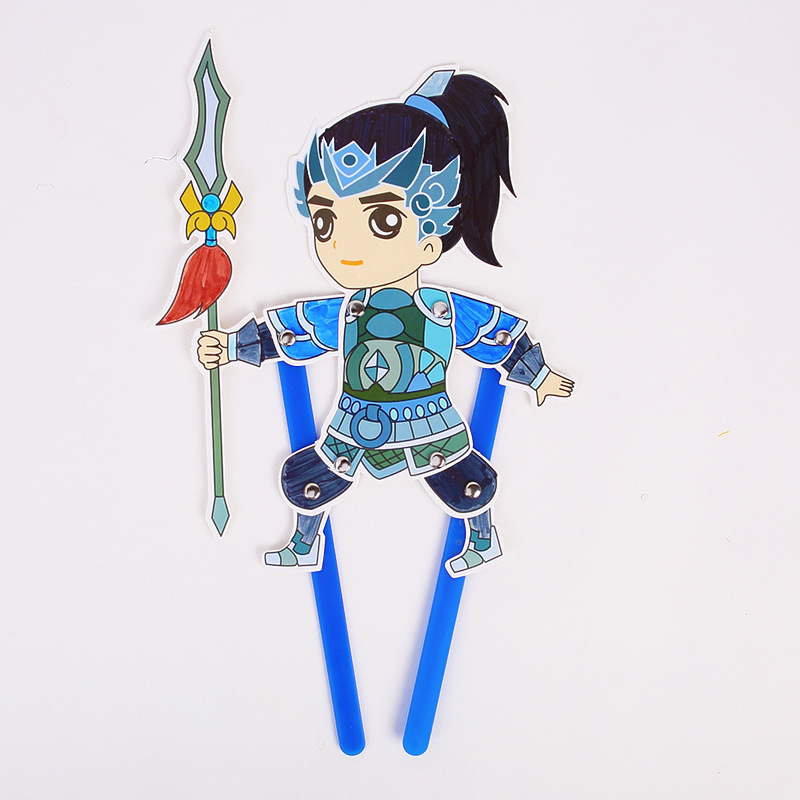 Juego de sombras Diy hecho a mano Viaje al oeste Personajes Puzzle para niños Paquete de material de pintura Jardín de infantes Juguetes de ensamblaje creativo