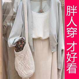 法式奶系温柔冰丝针织衫女夏季薄款防晒罩衫开衫外套人棉有吊牌